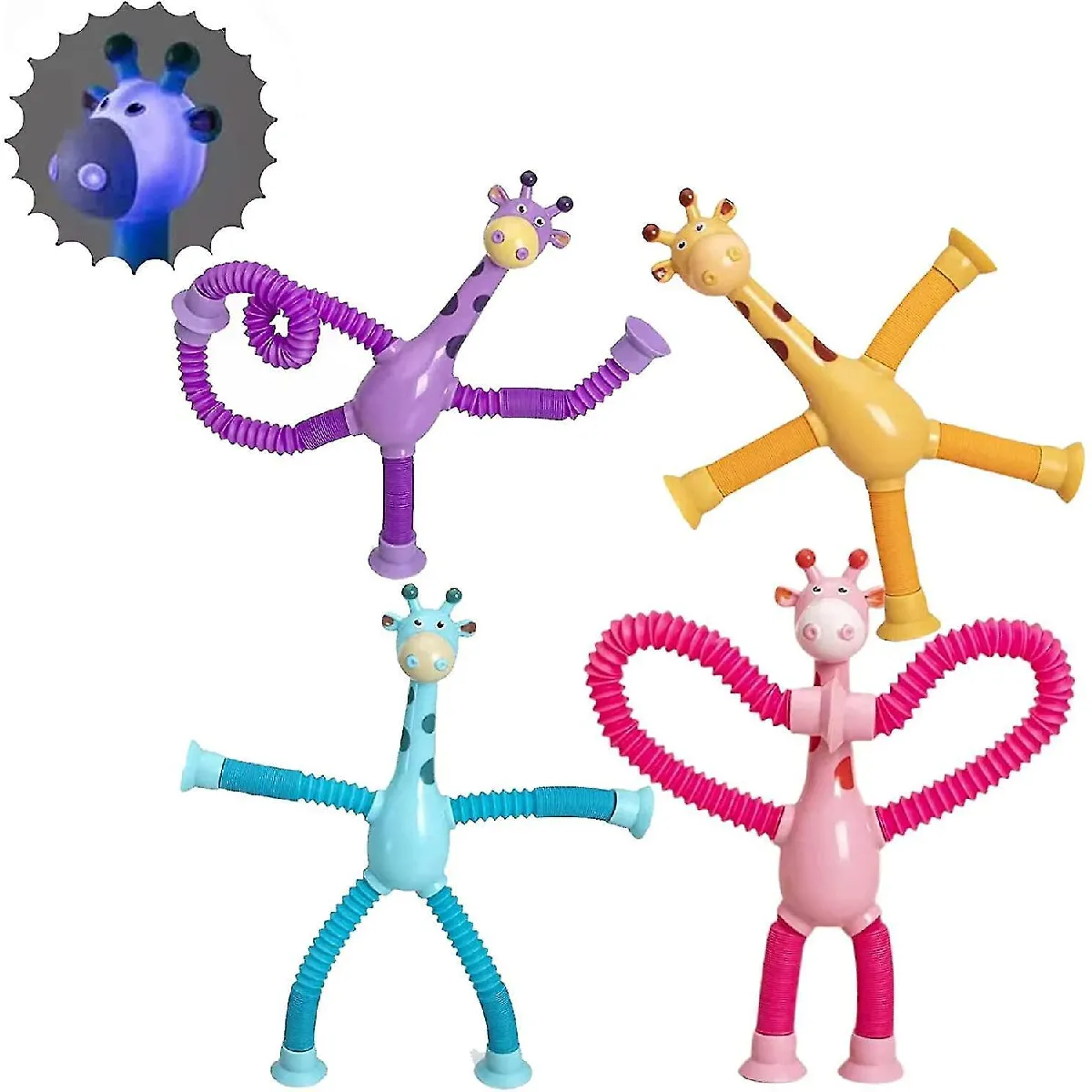 Meilleurs prix pour Jouet Girafe Vencup Telescopic Toy,lumineux Shape-changing Girafe Telescopic Tube Cartoon Puzzle Vence Jouet interactif