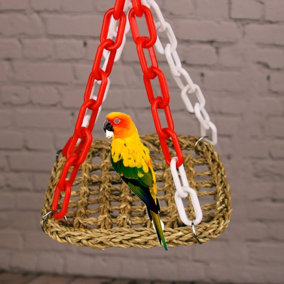 Comparer les prix de Jouet pour Pont de suspension manuel d'hamac d'oscillation de tresse de de perroquet manuelspécifications 18x18cm