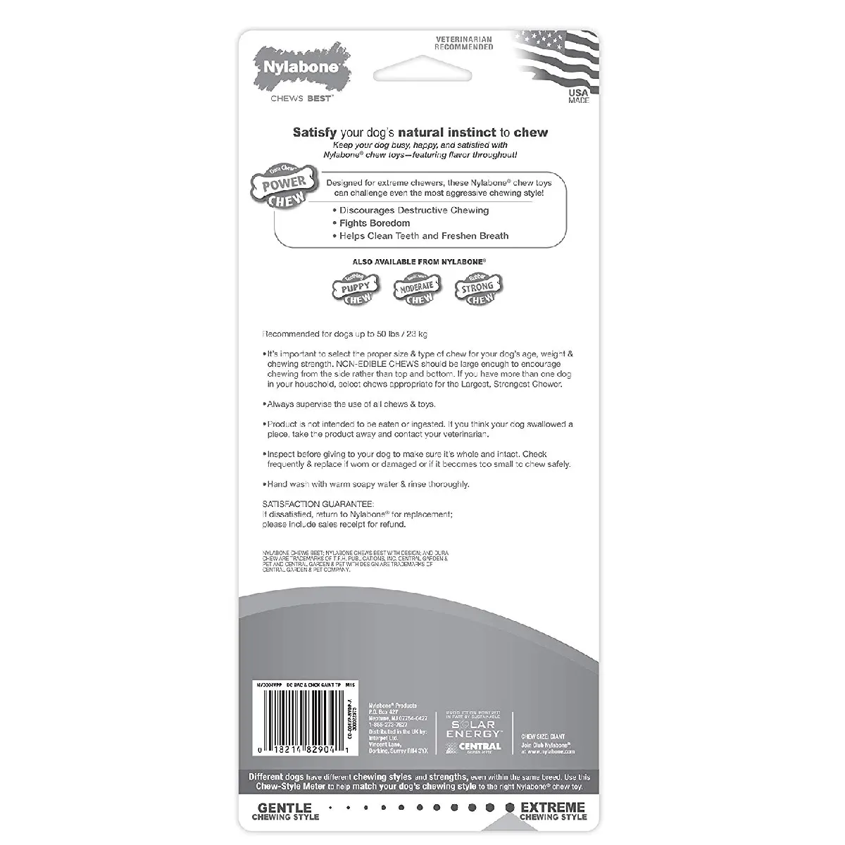 Comparer les prix de nylabone 982903 Dura Power Chew, en forme d'os, double emballage avec saveur de bacon et de poulet