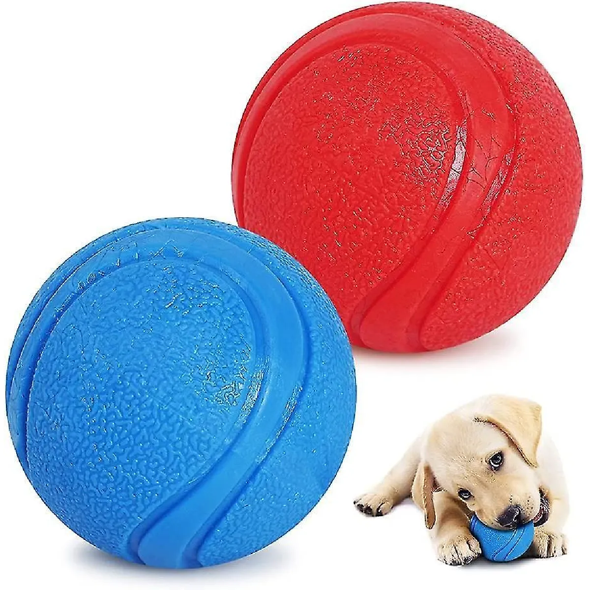 Comparer les prix de Jouet boule pour chien, balle rebondissante pour chien, jouet interactif pour chien, balle indestructible pour chien, jouet en caoutchouc naturel pour chien, dents propres, pour chiots (6cm-2unit)