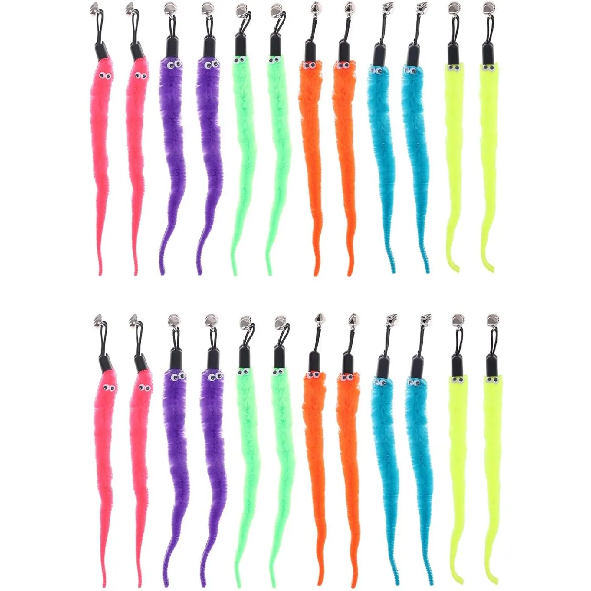 Meilleurs prix pour 24 jouets vers pour chat remplissage alternatif 6 coloris animaux de compagnie amusants jouets vers pour chat amusants pour animaux de compagnie chat et chien