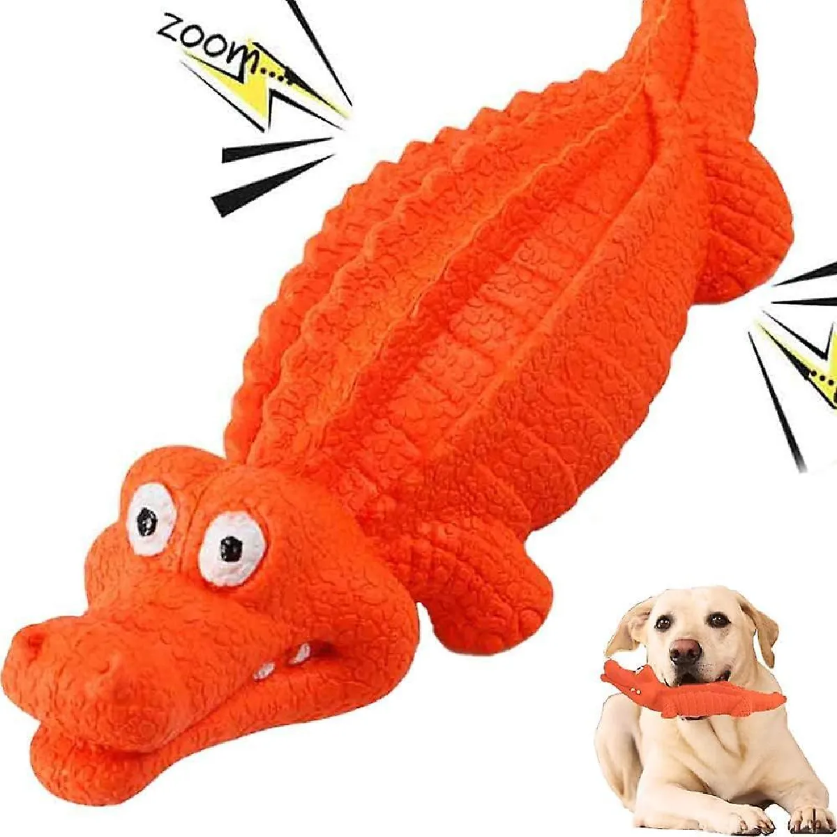 Comparer les prix de Jouet Crocodile pour chien - Jouet interactif en caoutchouc durable pour dresser et mâcher - Cadeau parfait pour chien