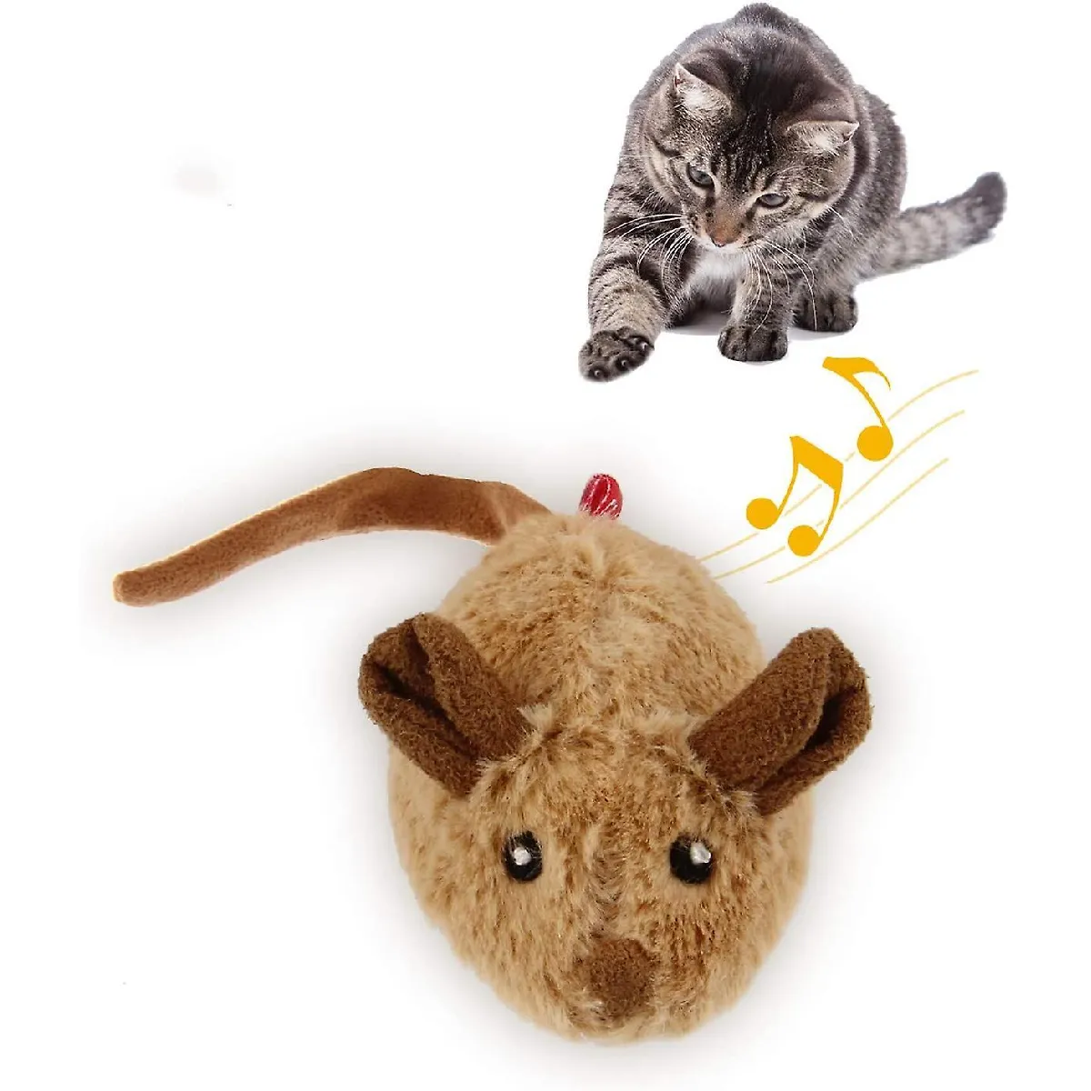 Meilleurs prix pour Gigwi Interactive Cat Toy Mouse, Déplacer Automatique Cat Jouets Souris Electronique avec Furry Tail, Automatique Squeaky Cat Toys pour chaton Intérieur / extérieur Exercices