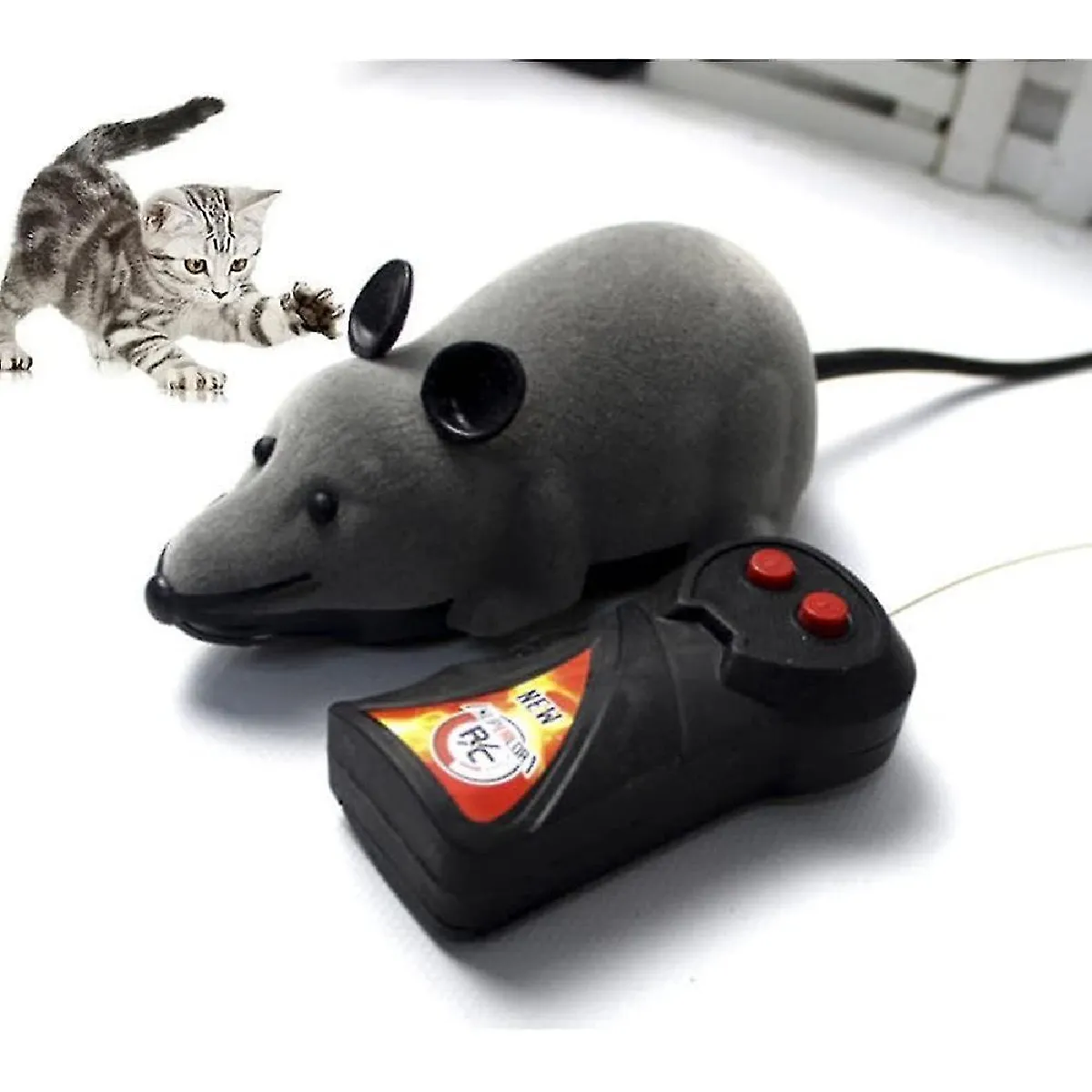 Comparer les prix de Télécommande sans fil Rat Toy Mouse pour chat chien drôle nouveauté cadeau gris