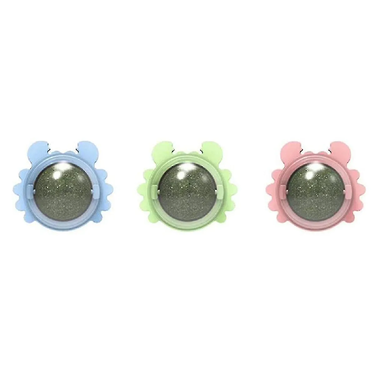 Meilleurs prix pour 3pcs Catnip Wall Ball Jouets Comestible Lécher Jouet Mâcher Jouet Dents Nettoyage Morsure Jouet Rotatif Intérieur Jouet