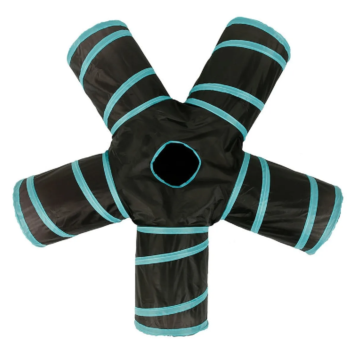 Meilleurs prix pour 5 trous pliables animaux de compagnie chat tunnel intérieur extérieur animaux de compagnie entraînement jouets interactifs pour chat lapin animaux jouer tunnel tube produits   jouets pour chat