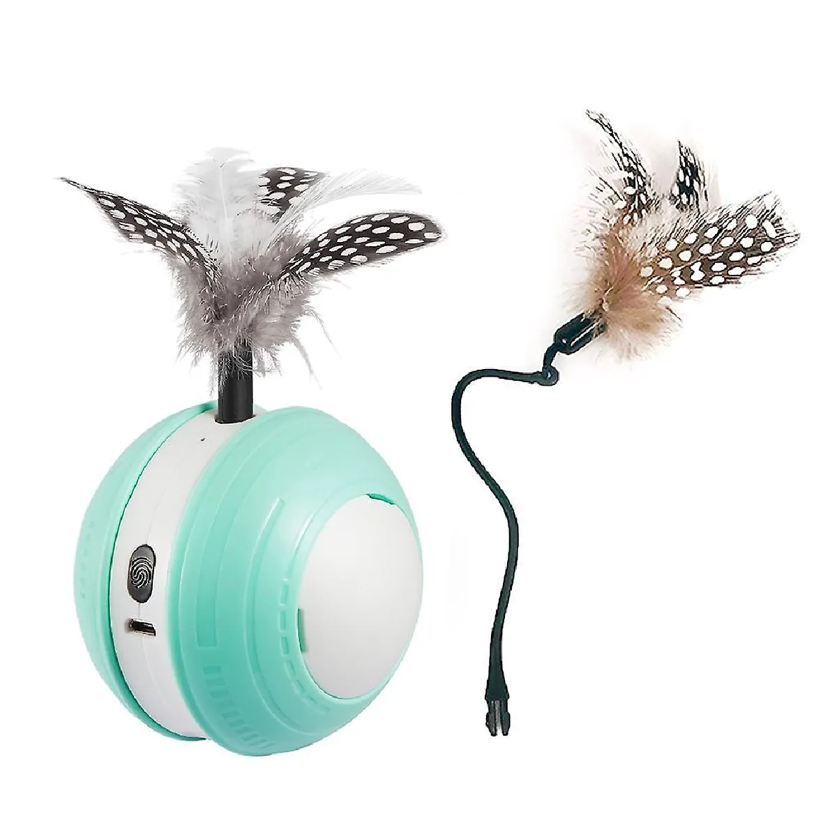 Comparer les prix de Jouet Interactif pour Chats Boules Electroniques Plumes Jouet d'Exercice pour Chaton d'Intérieur