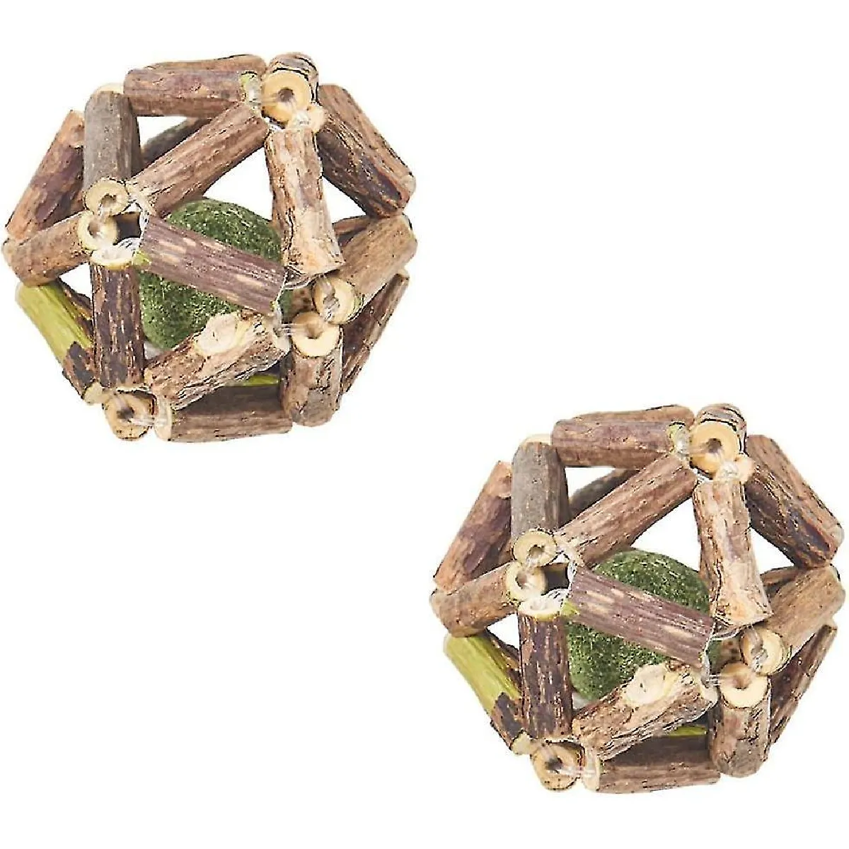 Meilleurs prix pour 2 pièces Cat Toy Mint Ball, Grincement de dents Catnip Chew Toys pour chat, Balle roulante en bois naturel, Jouet de nettoyage des dents d'animaux de compagnie