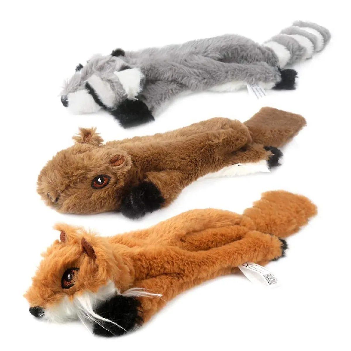 Meilleurs prix pour Lot de 3 jouets à mâcher en peluche sans remplissage pour chien