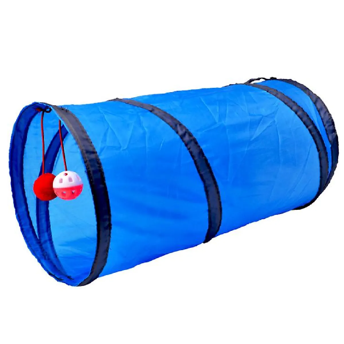 Meilleurs prix pour Passage pliable pour chat à deux canaux, ensemble de jouets pour chat drôle en papier sonnerie pour chat (bleu foncé)