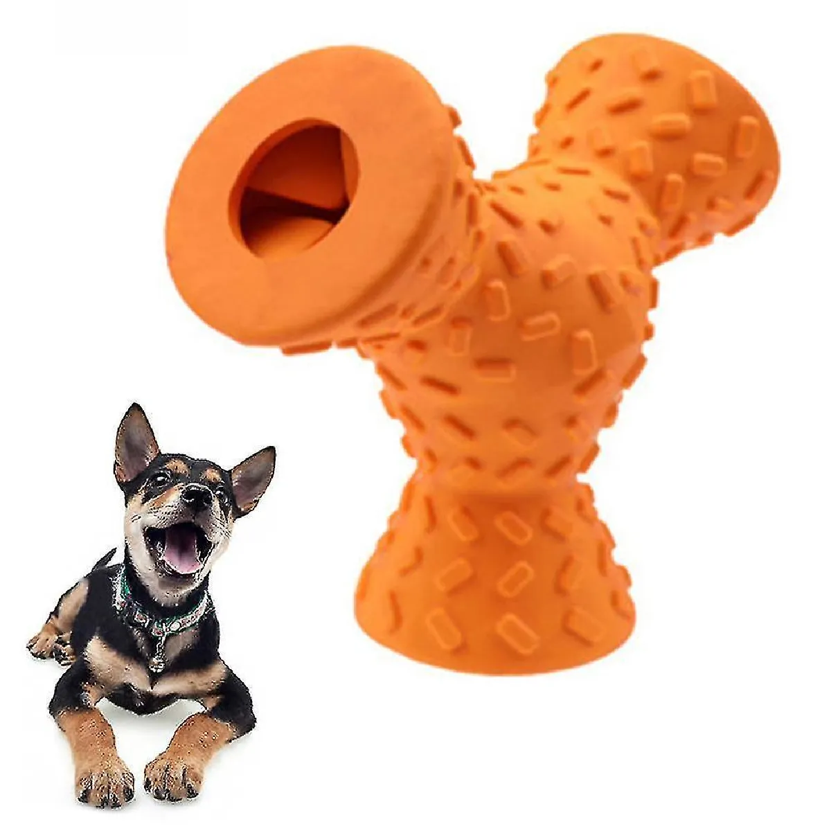 Meilleurs prix pour Jouet Balle Traitements pour Chien Jouet Casse-tête Interactif 3 Trous Distributeur de Nourriture Jouet pour Petit Moyen Do-YKY416
