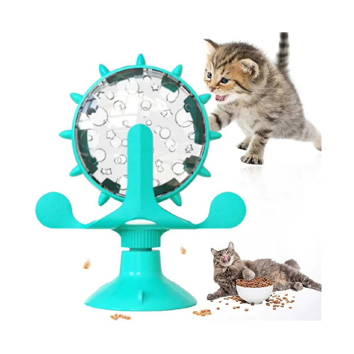 Meilleurs prix pour Jouets Pour Chats, moulin À Vent Jouet Alimentaire Qui Fuit Jouets Interactifs Pour Chats D'intérieur Avec Ventouse