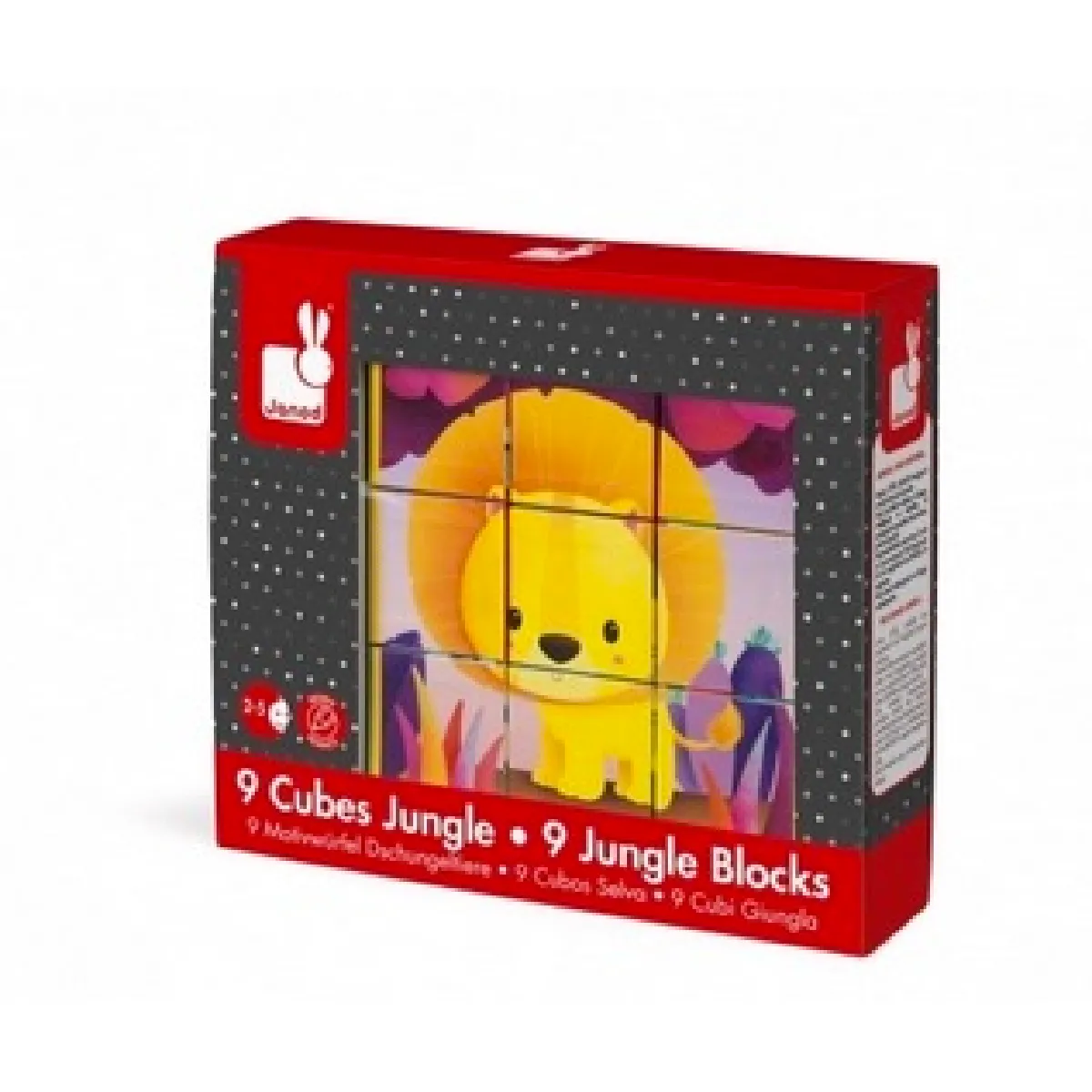 Juratoys-Janod Kubkid 9 Cubes Jungle - Multicolore