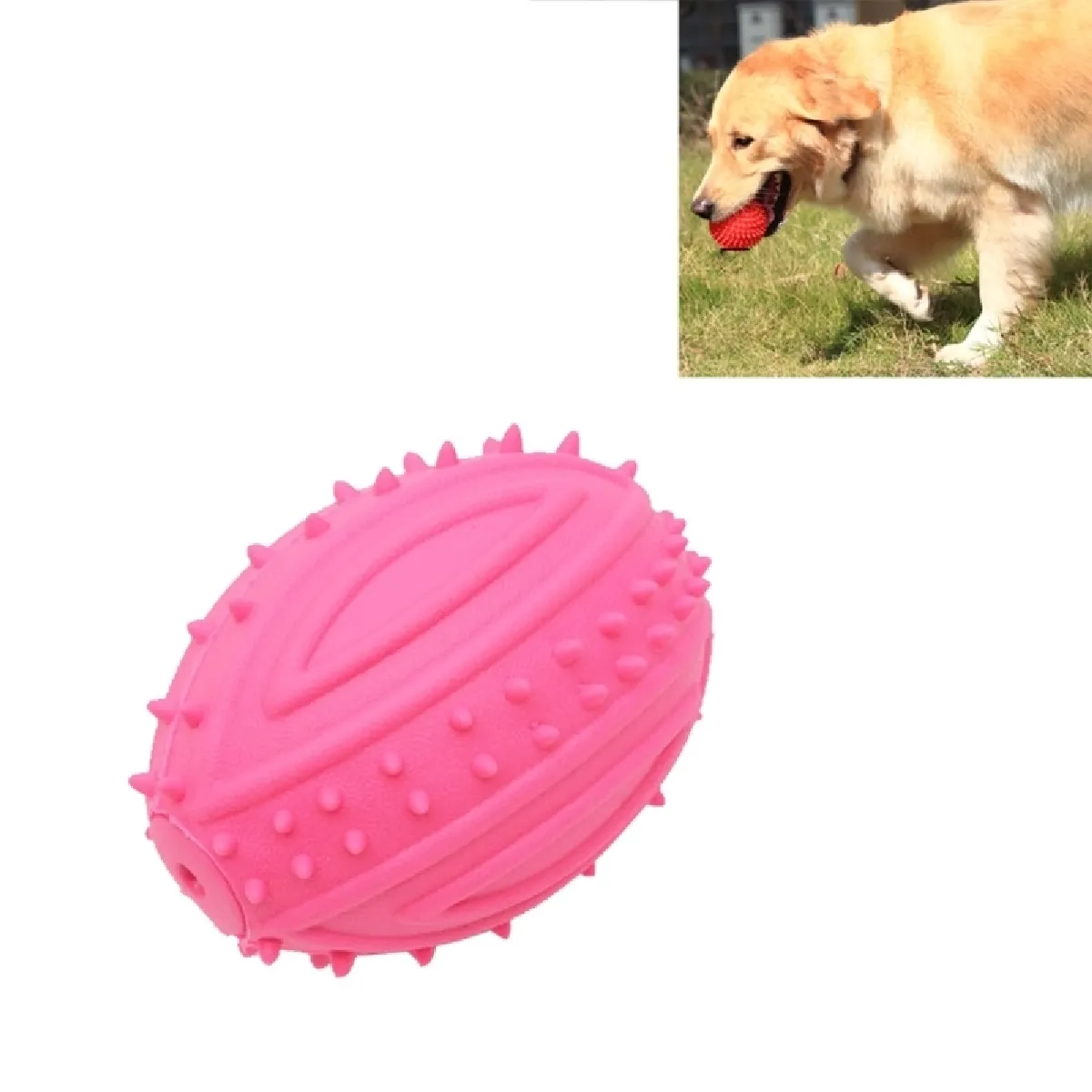 Comparer les prix de Jouet pour Animaux le jeu de molaire d'animal familier, livraison aléatoire de couleur, taille: 9.0x6.5cm Mâchoire en caoutchouc de forme de boule de chien joue la morsure résistante