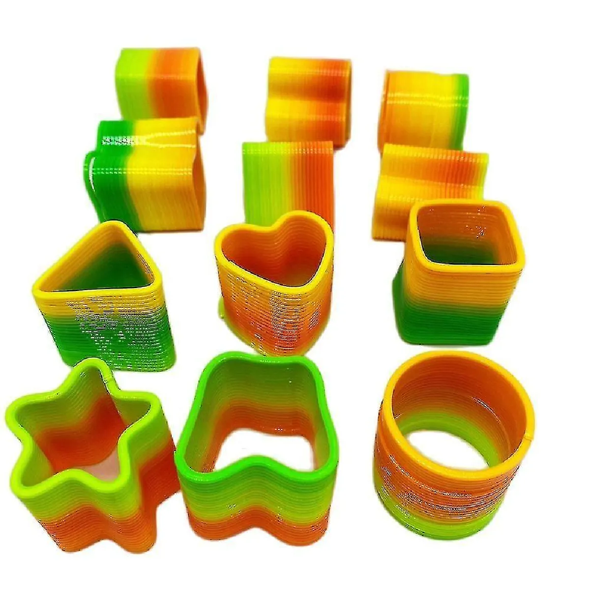 Meilleurs prix pour 12pcs /lot 3cm Multishaped Magic Plastic Colorful Bounce Rainbow Spring Funny Classic Toy Pour Enfants