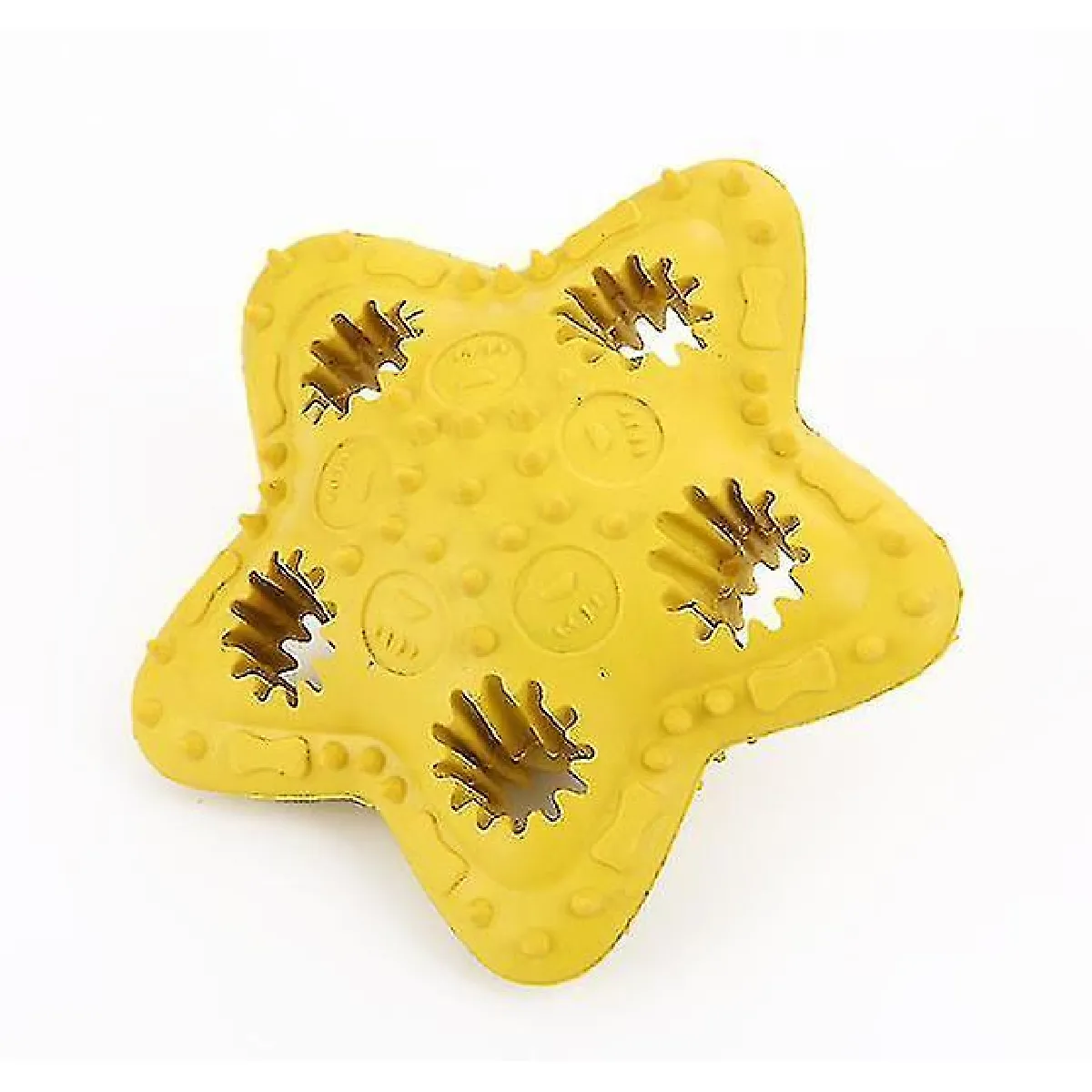 Comparer les prix de Jouet pour chien étoile à cinq branches Jouet en caoutchouc à mâcher avec dents molaires Nettoyage jaune1pcs