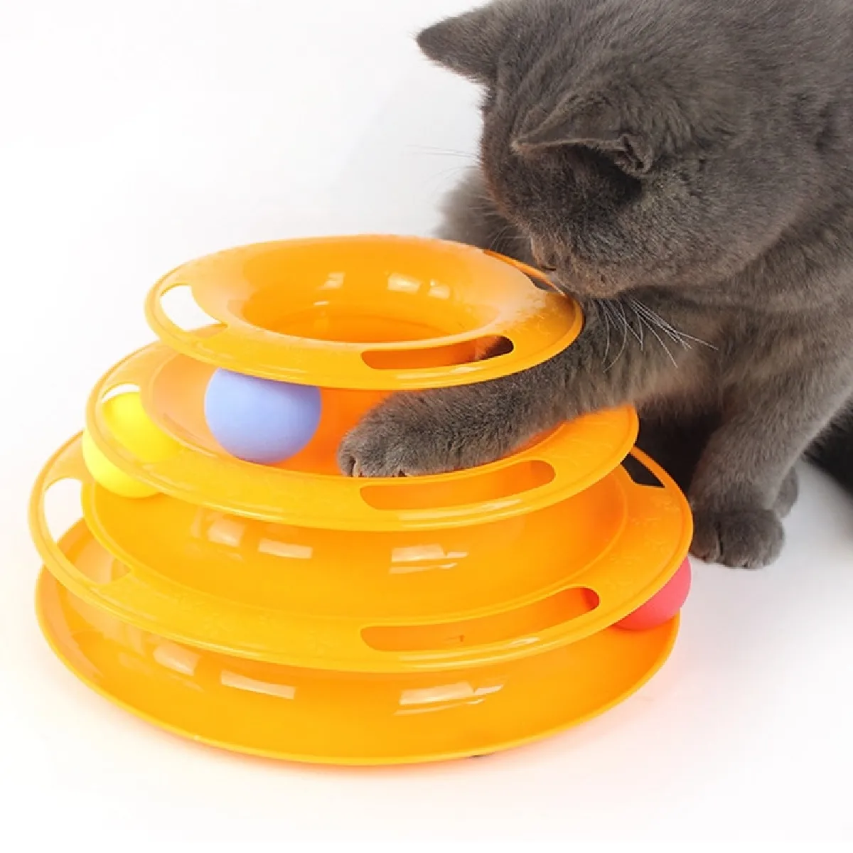 Meilleurs prix pour Jouet Chat Triple Disc - Orange