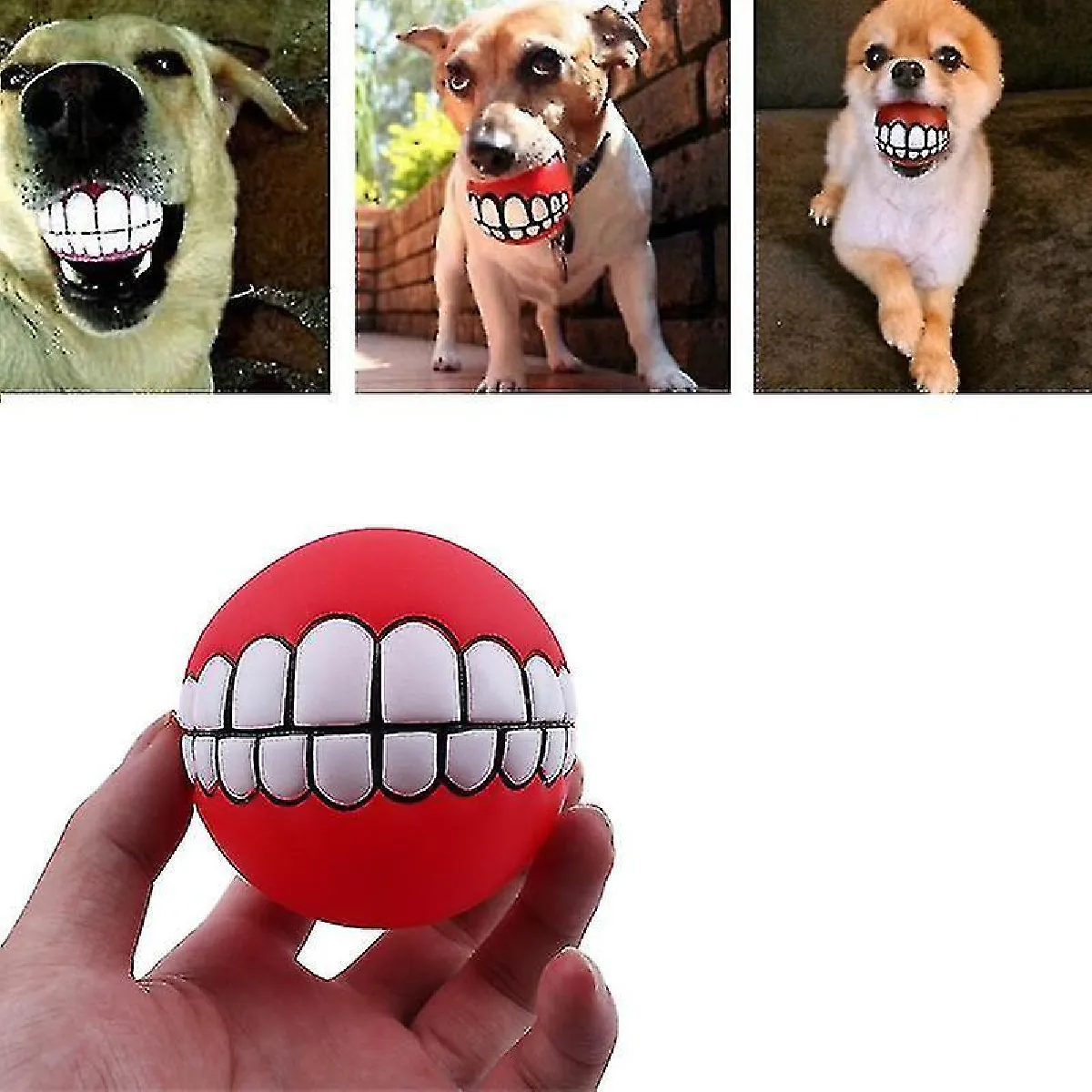 Comparer les prix de Drôle de chien Boule de chien Dents Silicium Jouet Mâcher Son Chiens Jouer Jouets Ultra-épais Shytmv
