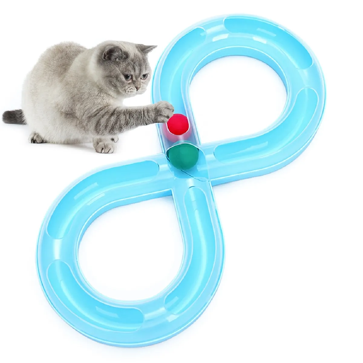 Meilleurs prix pour Jouets pour chat créatifs Jouets pour chat Intelligent Play CD Tracking Turntable Ball Produits interactifs pour animaux de compagnie Kitten & 124 ; Cat Toys (Bleu)