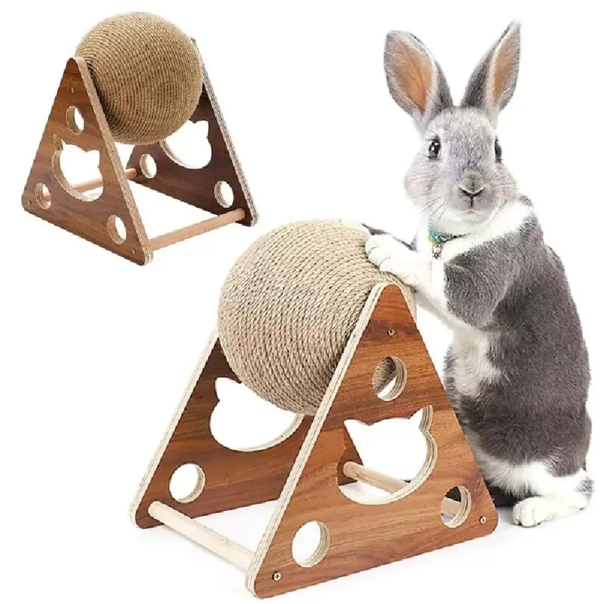 Meilleurs prix pour Le chat en bois attrape la boule, le chat meule les griffes, la corde, la corde, le jouet pour chat résistant