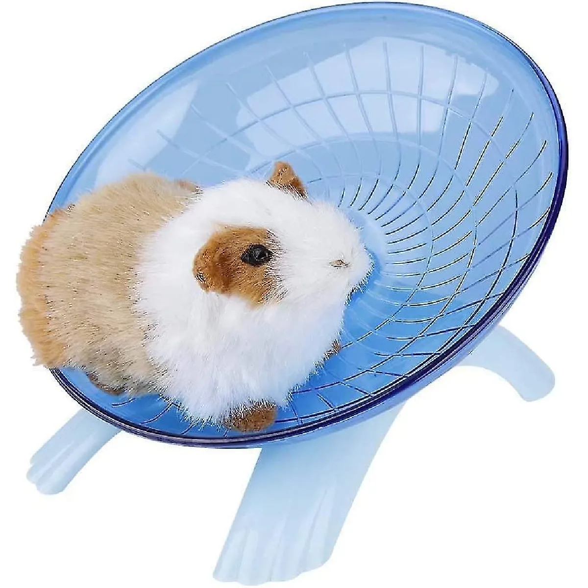 Meilleurs prix pour Roue de hamster, Accessoire de hamster Soucoupe volante Roue de hamster Silent Plastic Rolling Washable Translucent Pour Gerbilles Chinchillas Guinea Pigs Pets(blue)