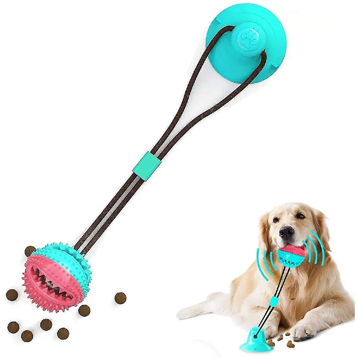 Comparer les prix de Jouet molaire multifonctionnel pour animaux de compagnie, Jouet pour chien de corde avec ventouse, Balle de nettoyage de jouet pour animaux de compagnie