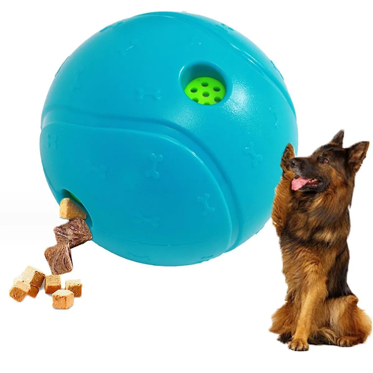 Meilleurs prix pour Jouets pour chien en caoutchouc naturel avec boules de friandises pour chien (bleu)