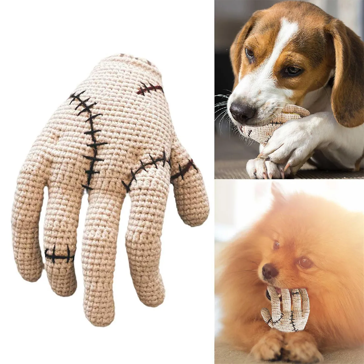 Comparer les prix de Mercredi Addams Famille Main Chien à Mâcher Peluche Jouet