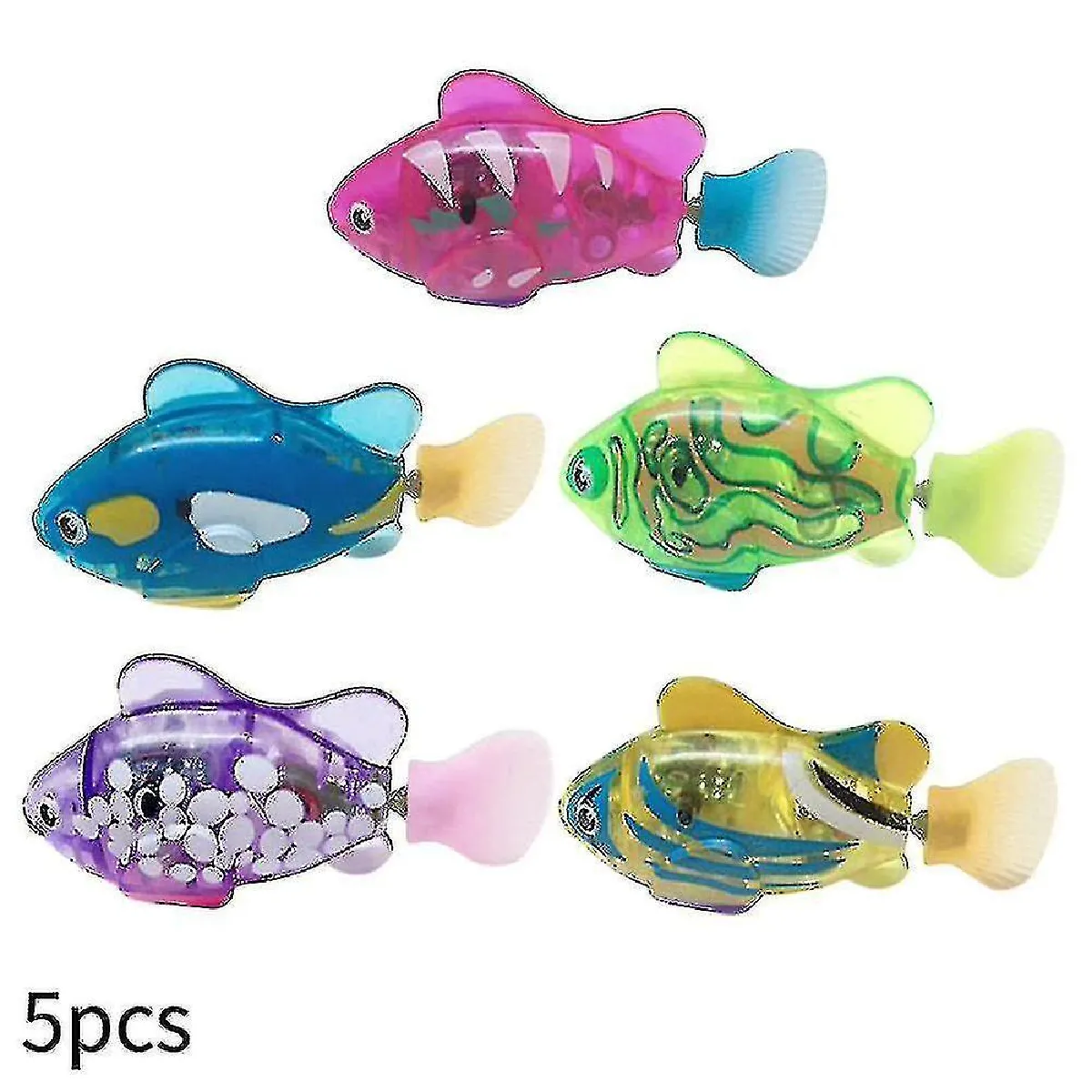 Comparer les prix de 5 Pcs Electronic Fish Baby Summer Bath Toy Pet Cat Toys Swimming Robot Fish With Led Light Water Swim Pool Bathtub Toys