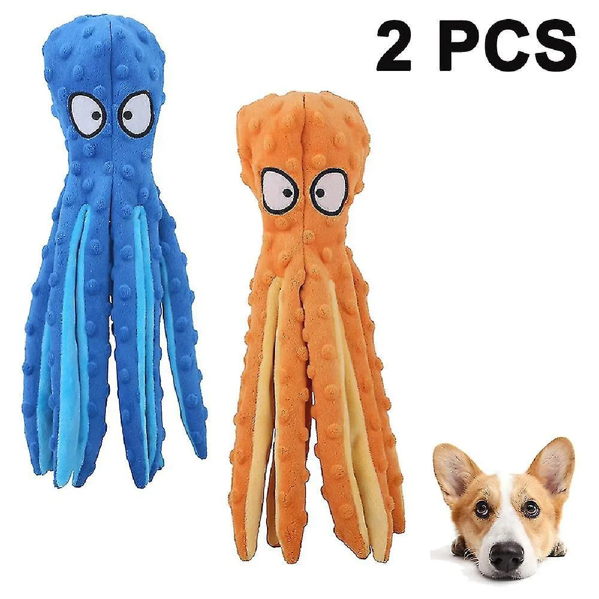 Meilleurs prix pour Jouets grinçants pour chiens Octopus - Jouets en peluche pour chiens pour la dentition des chiots, jouets à mâcher interactifs durables pour chiens de petite à moyenne taille et réduire l’ennui,