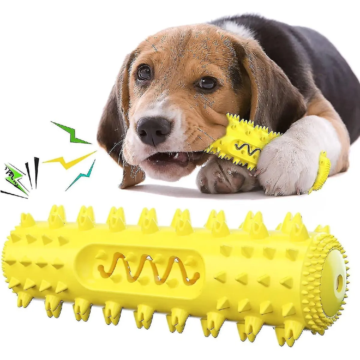 Meilleurs prix pour Jouets à mâcher pour chien pour les mâcheurs agressifs Jouets à mâcher brosse à dents &squeaky Extra Tough Durable Strong Meet The Mechanical Design Of The Dogs Mouthyellow