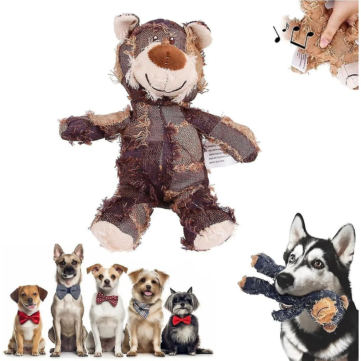 Comparer les prix de Jouet pour chien, compagnon de chien pour mâcheur lourd, ours robuste indestructible, jouets pour chiens indestructibles, jouets pour chiens qui couinent Intera