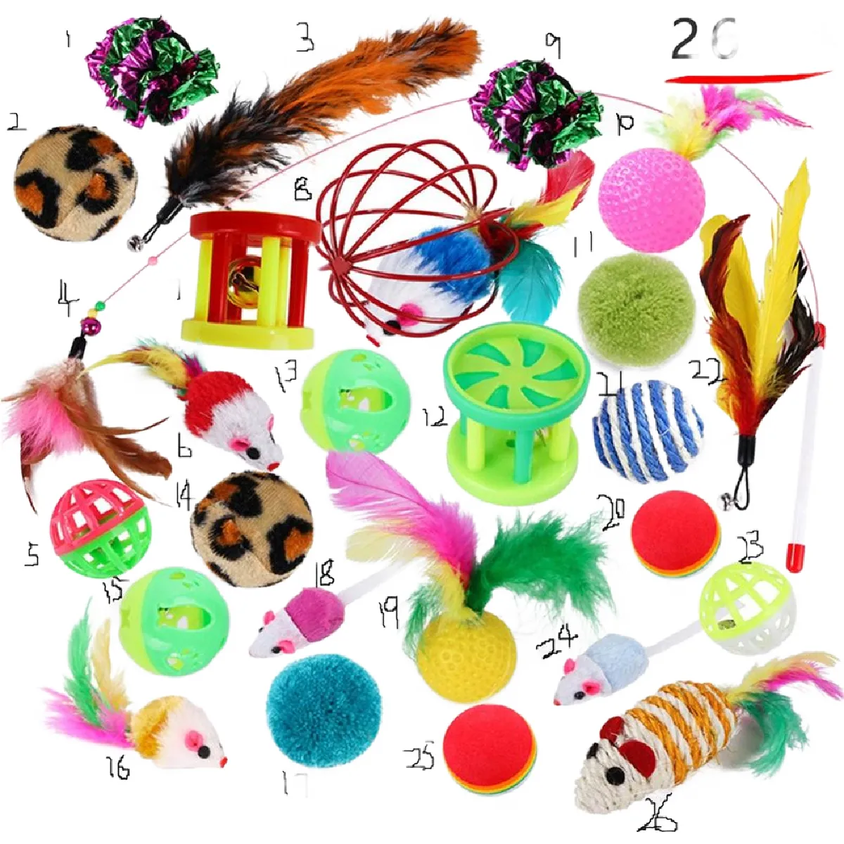 Meilleurs prix pour Jouets pour chats, jeux de valeur, bâtons pour chats, cloches, boules, jouets à plumes, créatifs, assortis, jouets interactifs pour chatons   jouets pour chats