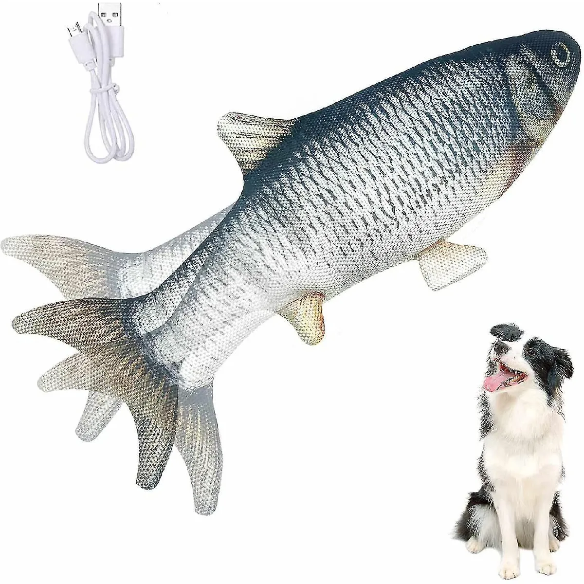 Meilleurs prix pour Électrique Déplacement Chien Poisson Jouet Réaliste Flopping Poisson Oxford Tissu Interactif Dog Jouets Pet
