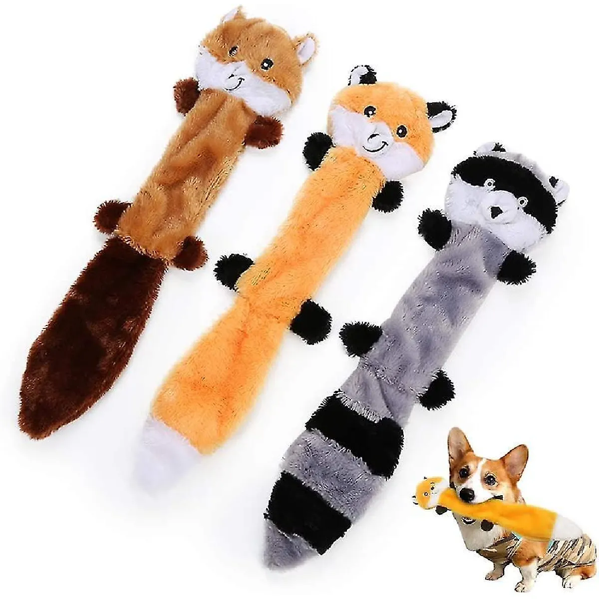 Comparer les prix de Lot de 3 jouets pour chien en forme d'os, non rembourrés et durables