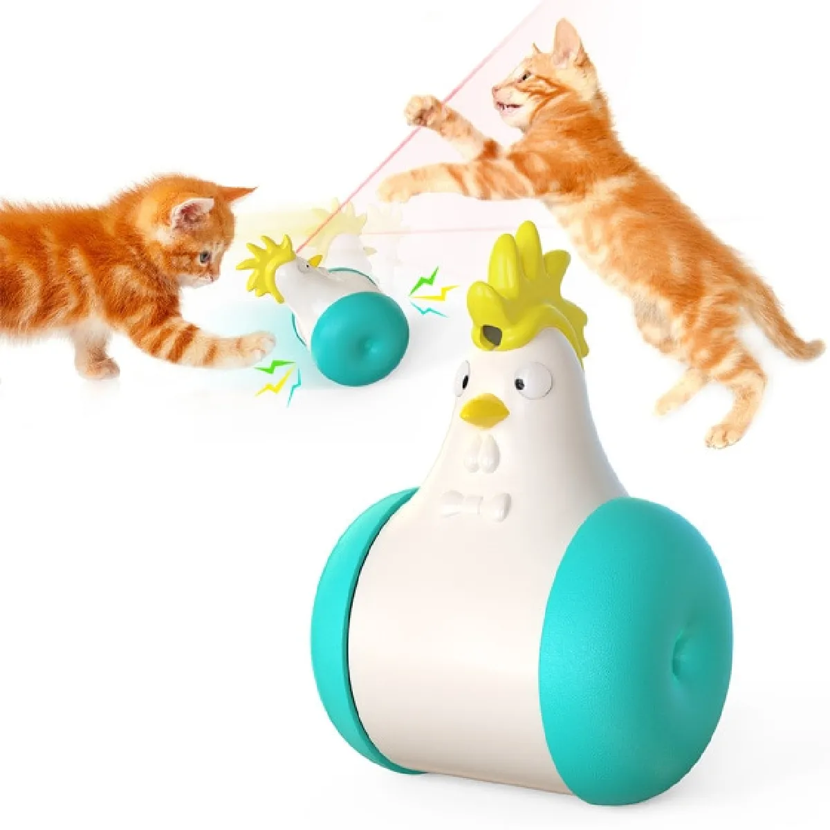 Détecteur multifonctionnel électrique, laser, peignage, détection automatique, mouvement, super attraction, chaton   jouet pour chat (vert)