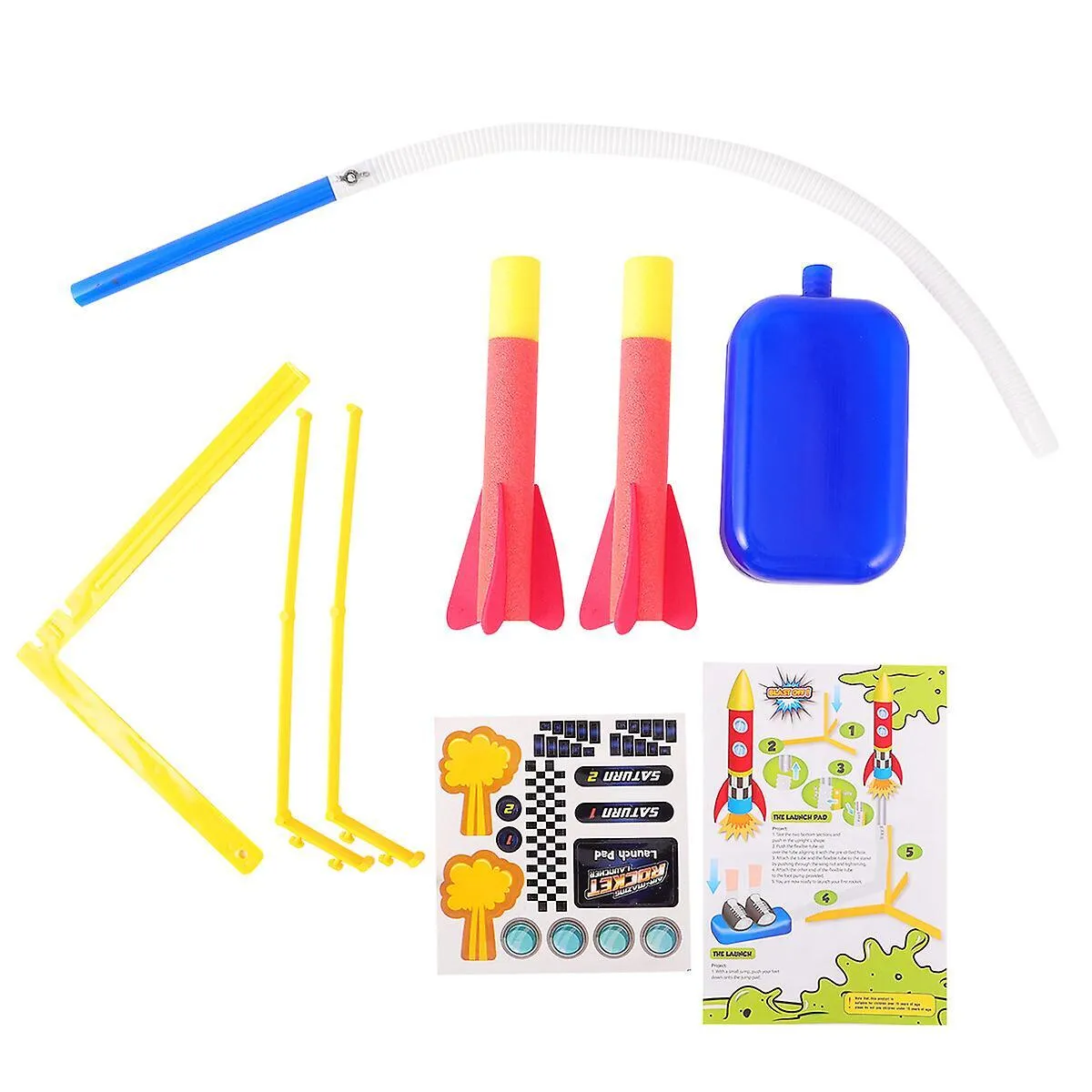 Meilleurs prix pour Lanceur pneumatique pour enfants Jouet Eva Pump Toys Lanceur d'espace créatif Catapulte Novelty Outdoor Air Rockets Toys (rouge Orange)