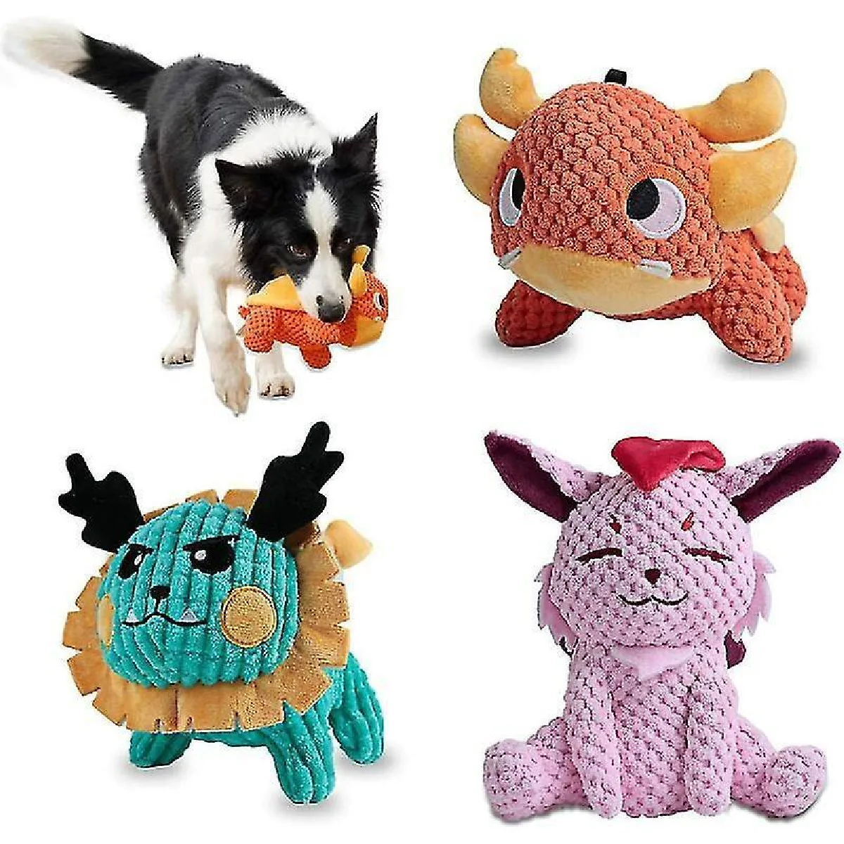 Comparer les prix de Jouets Pour Chiens En Peluche, jouets à Mâcher En Peluche Durables Avec Grincements (3 Pièces)