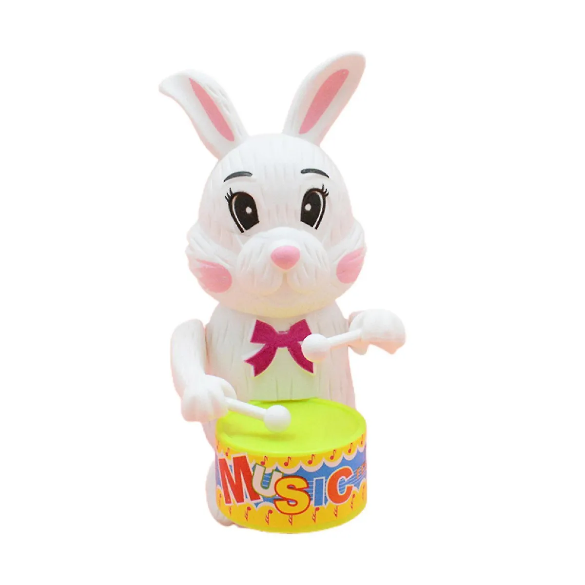 Meilleurs prix pour Jouet à remonter la tête Bunny Interesting Drumming Battery-Free Interactive Toy Educational Musical Drum Toy Animal Clockwork Toy