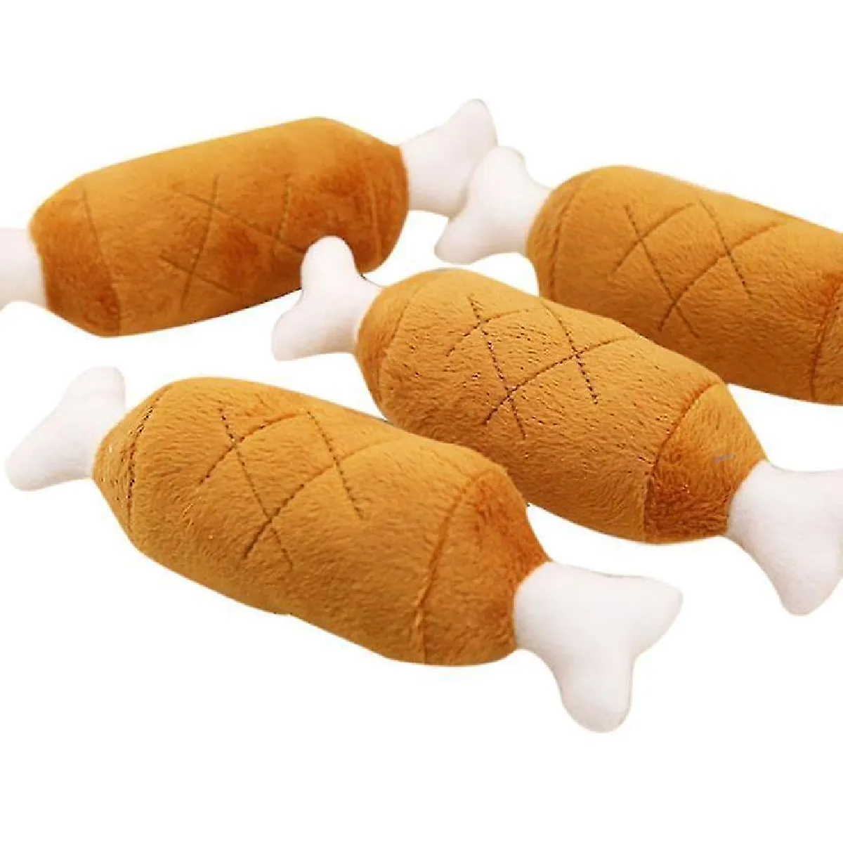 Meilleurs prix pour Jouets Peluche Pattes de Poulet pour Chien Interactifs Attractifs Sonores Jouets pour Chien 4 Pièces Marron