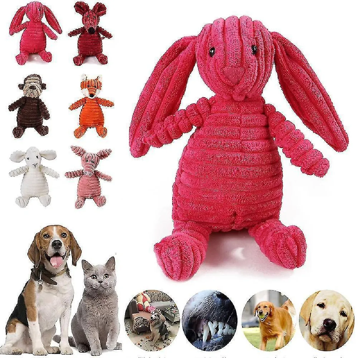 Meilleurs prix pour Jouet à mâcher pour chien avec grincements pour les mâcheurs agressifs Jouet en peluche durable - SNNGV