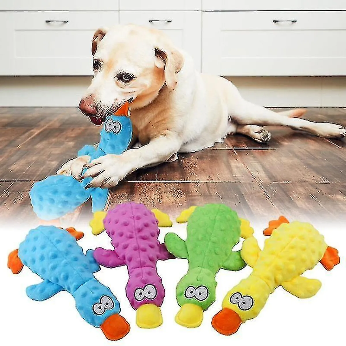 Meilleurs prix pour Jouets en peluche pour chien 4pcs Pet Duck Toy Chew Squeaky Bite resistant Teething Supplies Training Accessories