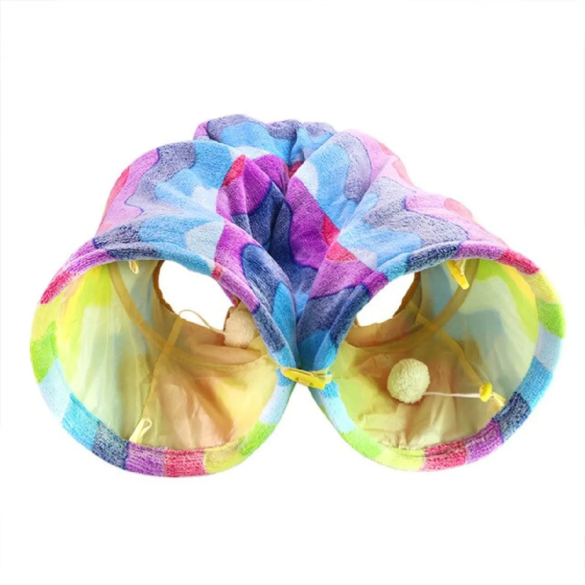 Meilleurs prix pour Pliable grand chat jouet peluche jouer tunnel tube avec ballon jouet d'entrainement petit animal lapin lapin chat chien fournitures pour chat   jouets pour chat