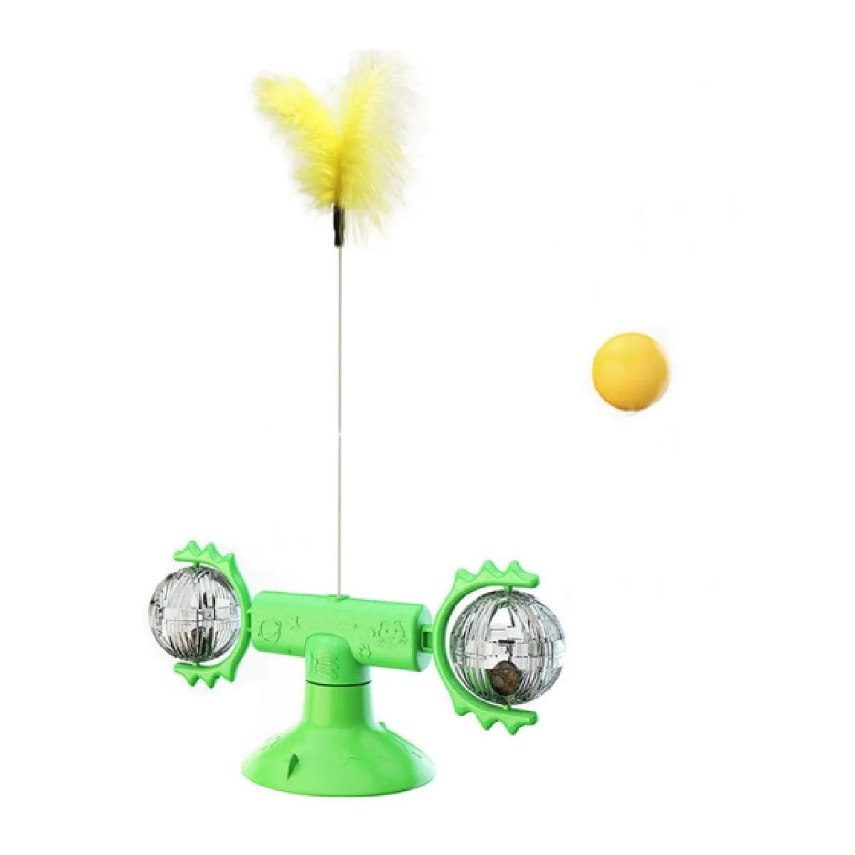 Comparer les prix de Jouet Tournant avec Plume pour Chat - Vert