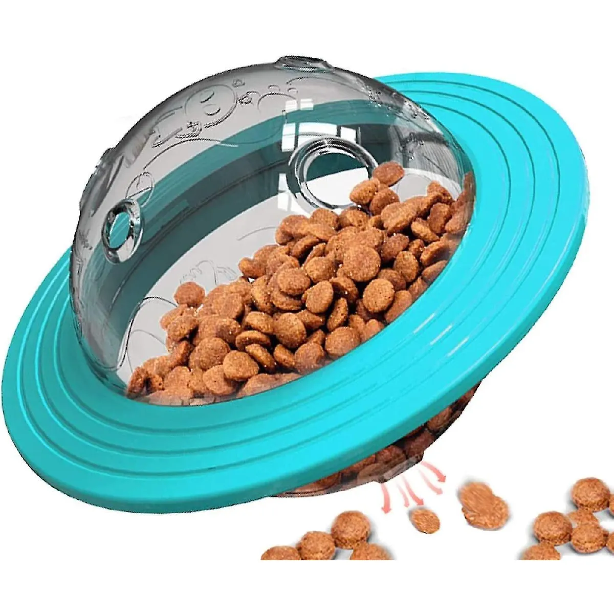 Comparer les prix de Jouet interactif pour chien, balle à grignoter pour chien, jouet distributeur de nourriture pour chien, pour les chiens de taille moyenne qui chassent et jouent (bleu)