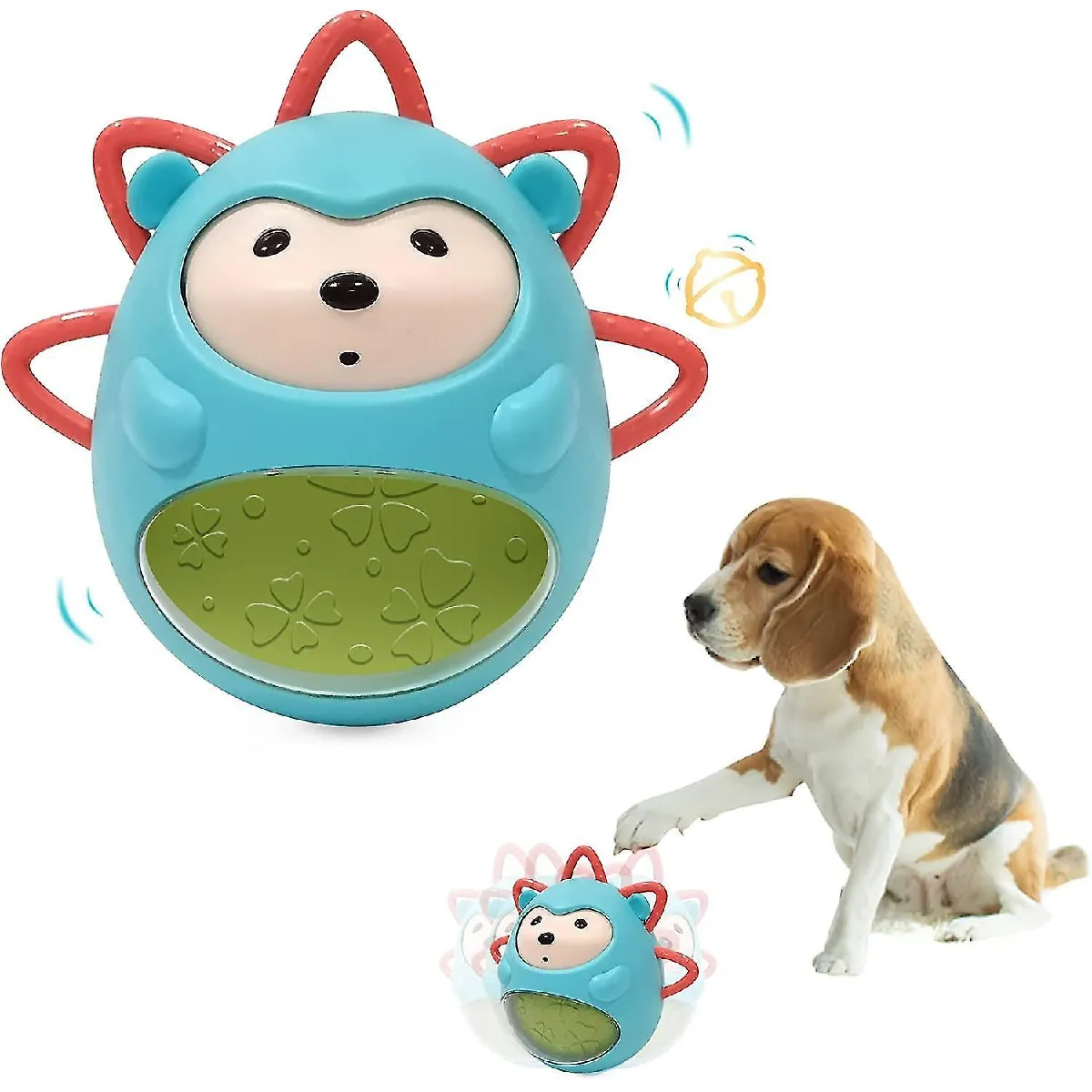 Comparer les prix de Wibble Wobble Ball pour chiens, Tintement au toucher, Modelage de hérisson Jouets pour chiens durables