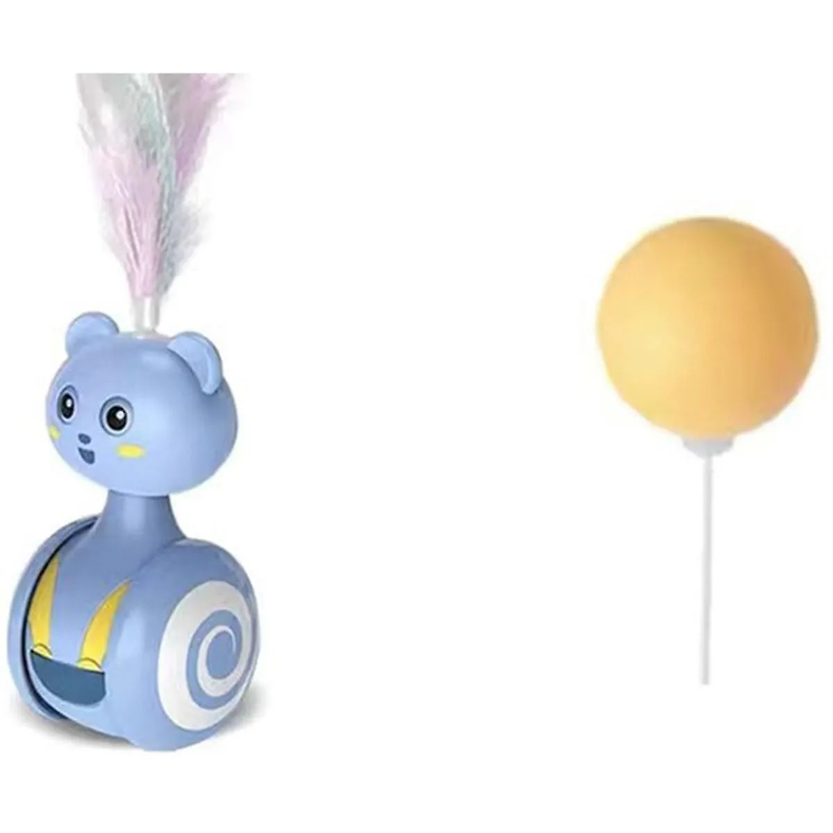 Comparer les prix de Jouet pour chat - Jouets à bascule pour chat - Jouet interactif pour chaton avec boule en plumes - Jouet pour chat bleu.