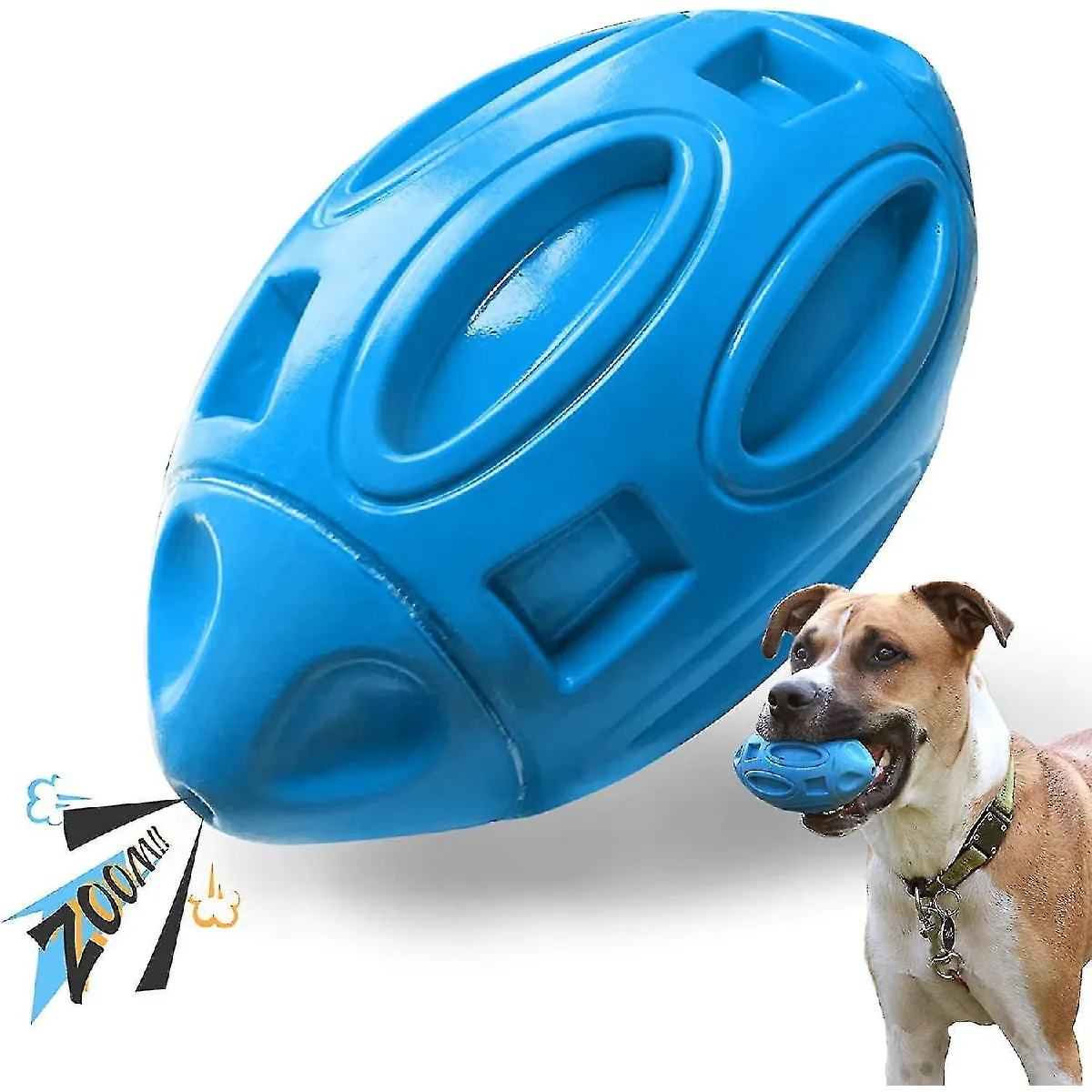 Meilleurs prix pour Jouet d'aboiement agressif pour chien, balle à mâcher en caoutchouc avec bruit de mastication. Robuste et durable, convient aux chiens de taille moyenne et de grande taille. -Bleu