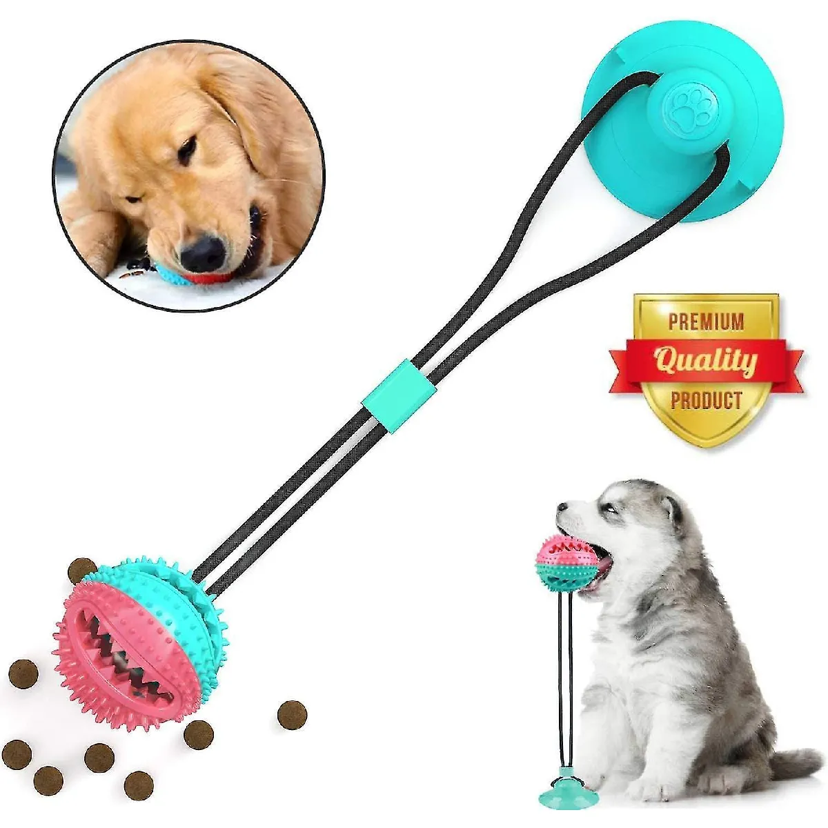 Comparer les prix de Jouet pour chien avec ventouse, jouet pour animal de compagnie avec ventouse, jouet à mâcher pour molaire, multifonctionnel