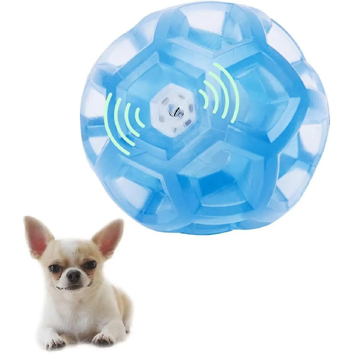 Comparer les prix de Jouet interactif pour chien avec balle grinçante en Tpr doux et sûr pour petits chiens et chiots